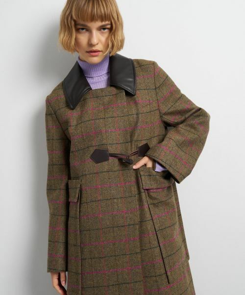 LANVIN en Bleu / ランバン オン ブルー その他アウター | チェックツイードコート | 詳細6