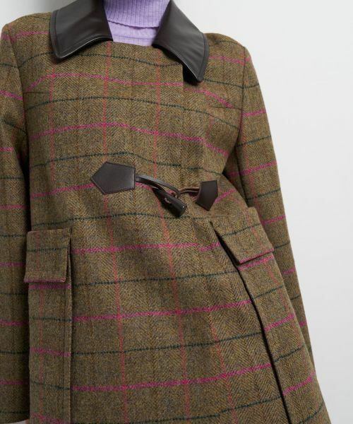 LANVIN en Bleu / ランバン オン ブルー その他アウター | チェックツイードコート | 詳細9