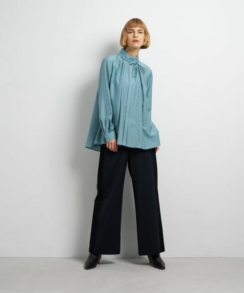 LANVIN en Bleu / ランバン オン ブルー シャツ・ブラウス | スタンドカラータックブラウス | 詳細11