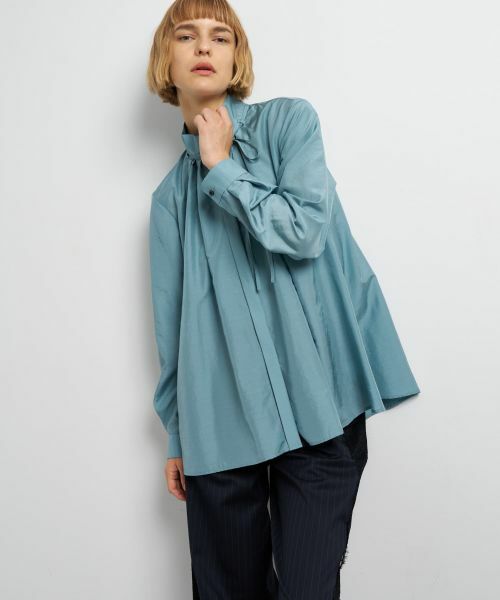 LANVIN en Bleu / ランバン オン ブルー シャツ・ブラウス | スタンドカラータックブラウス | 詳細14