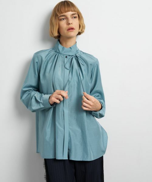 LANVIN en Bleu / ランバン オン ブルー シャツ・ブラウス | スタンドカラータックブラウス | 詳細17