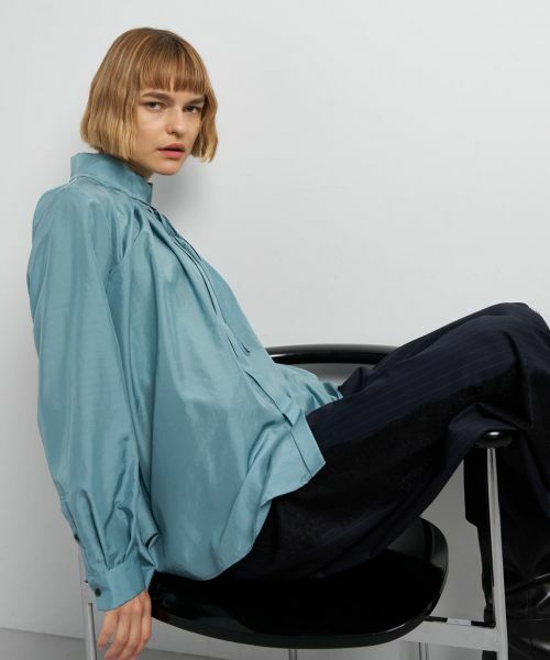 LANVIN en Bleu / ランバン オン ブルー シャツ・ブラウス | スタンドカラータックブラウス | 詳細20