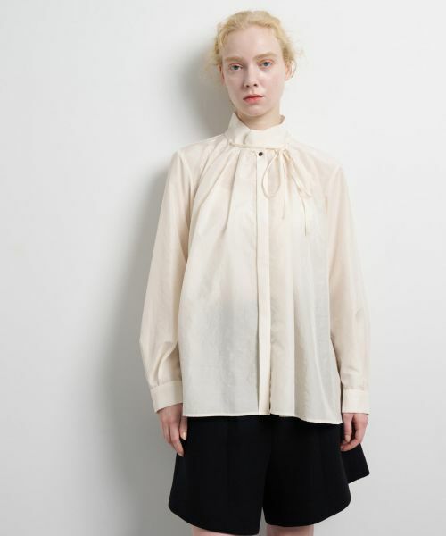 LANVIN en Bleu / ランバン オン ブルー シャツ・ブラウス | スタンドカラータックブラウス | 詳細5