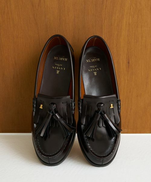 LANVIN en Bleu/ランバン オン ブルー 【23.0〜24.0cm】HARUTA キルトタッセルローファー ブラウン 38 LANVIN en Bleu/ランバン オン ブルー 【23.0〜24.0cm】HARUTA キルトタッセルローファー ブラウン 38