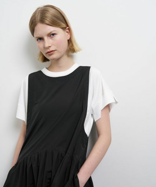 LANVIN en Bleu / ランバン オン ブルー ドレス | カットレイヤードコンビワンピース | 詳細11