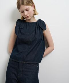 LANVIN en Bleu / ランバン オン ブルー シャツ・ブラウス | ショルダーリボンデニムブラウス