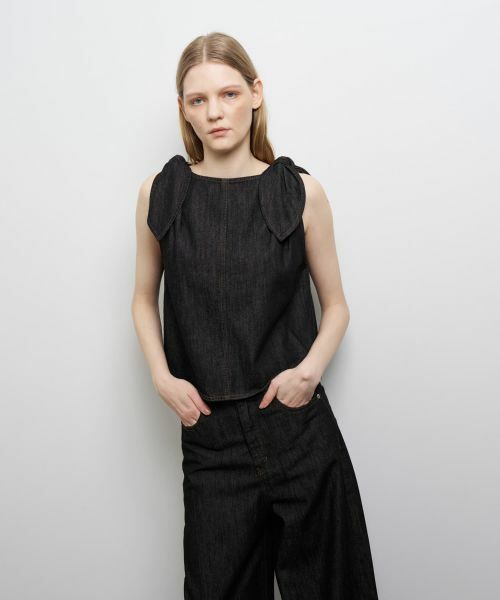 LANVIN en Bleu / ランバン オン ブルー シャツ・ブラウス | ショルダーリボンデニムブラウス | 詳細12