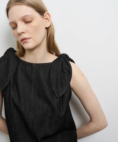 LANVIN en Bleu / ランバン オン ブルー シャツ・ブラウス | ショルダーリボンデニムブラウス | 詳細16