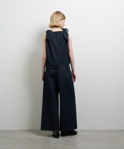 LANVIN en Bleu / ランバン オン ブルー シャツ・ブラウス | ショルダーリボンデニムブラウス | 詳細3
