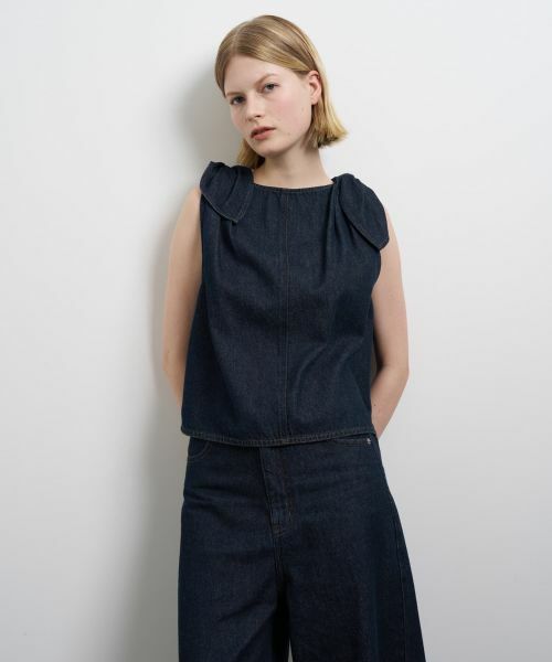 LANVIN en Bleu / ランバン オン ブルー シャツ・ブラウス | ショルダーリボンデニムブラウス | 詳細4