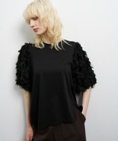 LANVIN en Bleu / ランバン オン ブルー Tシャツ | ロングカットジャガードコンビカットソー