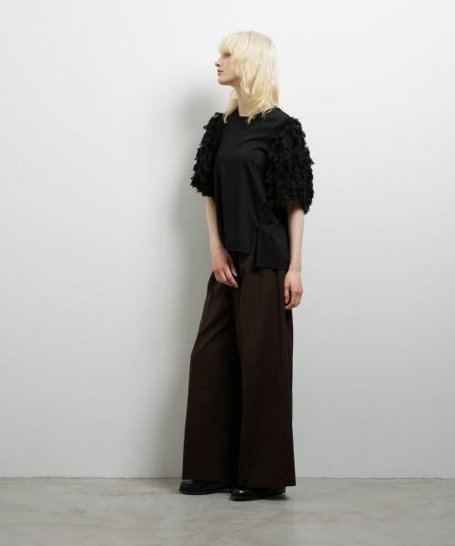 LANVIN en Bleu / ランバン オン ブルー Tシャツ | ロングカットジャガードコンビカットソー | 詳細10