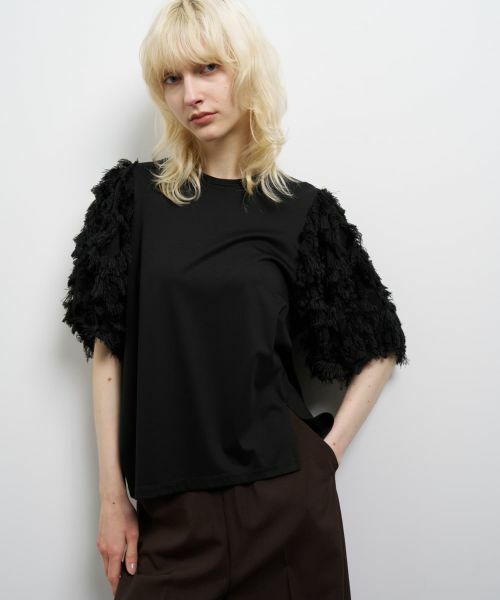 LANVIN en Bleu / ランバン オン ブルー Tシャツ | ロングカットジャガードコンビカットソー | 詳細12