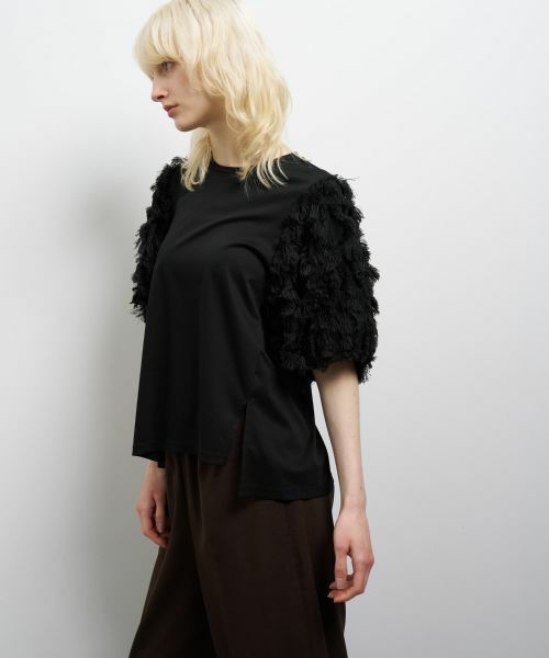 LANVIN en Bleu / ランバン オン ブルー Tシャツ | ロングカットジャガードコンビカットソー | 詳細13