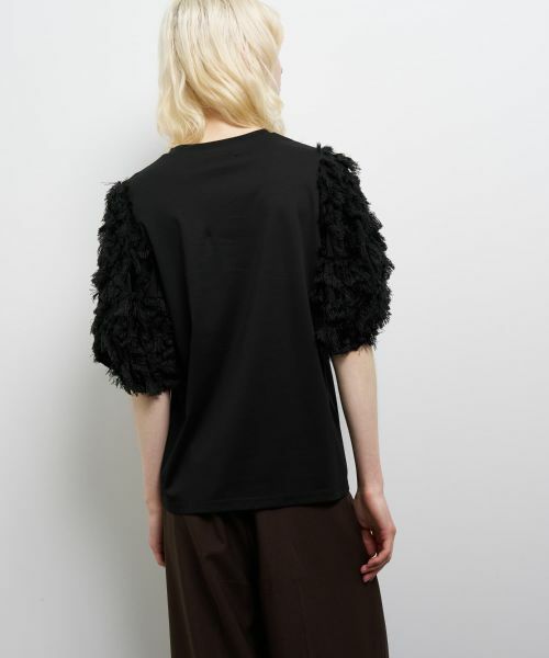 LANVIN en Bleu / ランバン オン ブルー Tシャツ | ロングカットジャガードコンビカットソー | 詳細14