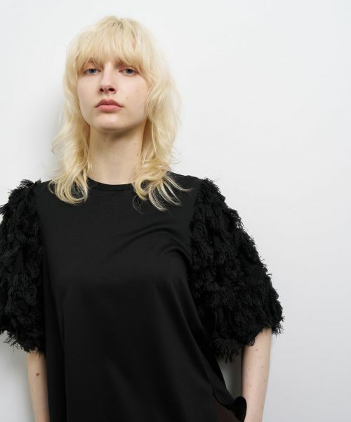 LANVIN en Bleu / ランバン オン ブルー Tシャツ | ロングカットジャガードコンビカットソー | 詳細15