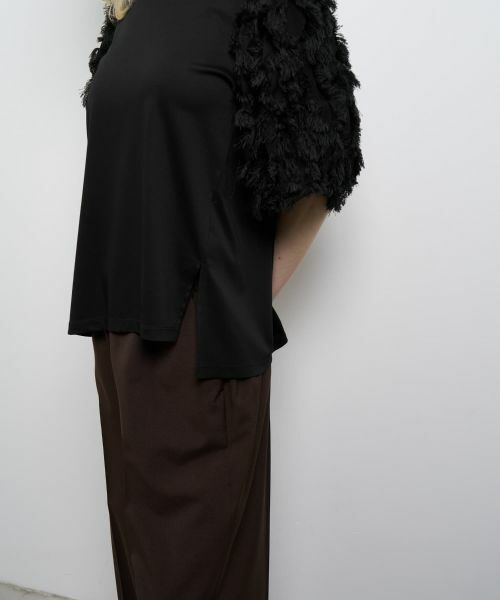 LANVIN en Bleu / ランバン オン ブルー Tシャツ | ロングカットジャガードコンビカットソー | 詳細16