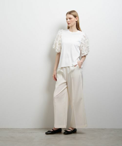 LANVIN en Bleu / ランバン オン ブルー Tシャツ | ロングカットジャガードコンビカットソー | 詳細4