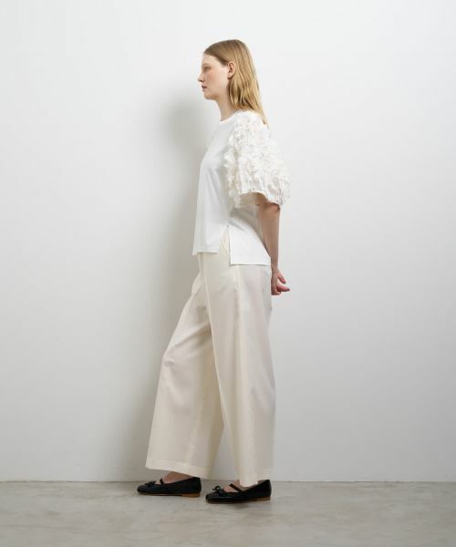 LANVIN en Bleu / ランバン オン ブルー Tシャツ | ロングカットジャガードコンビカットソー | 詳細5