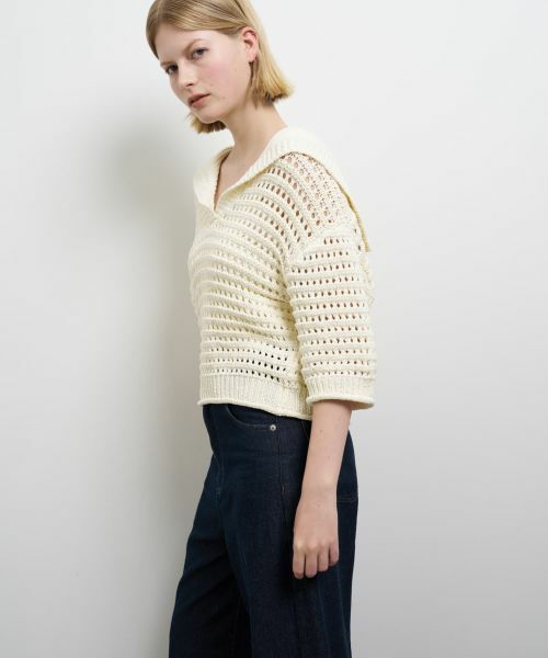 LANVIN en Bleu / ランバン オン ブルー ニット・セーター | アイレットセーラーカラーニット | 詳細5