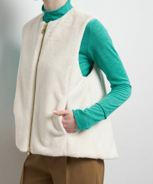 LANVIN en Bleu / ランバン オン ブルー テーラードジャケット | フェイクファーフレアベスト | 詳細16