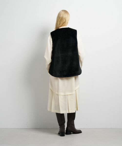 LANVIN en Bleu / ランバン オン ブルー テーラードジャケット | フェイクファーフレアベスト | 詳細3