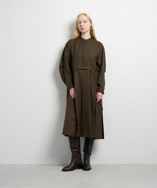 LANVIN en Bleu / ランバン オン ブルー ドレス | プリーツコンビシャツワンピース | 詳細1