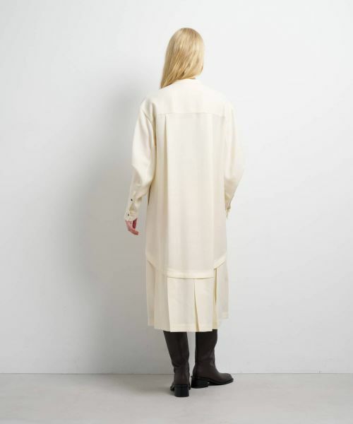 LANVIN en Bleu / ランバン オン ブルー ドレス | プリーツコンビシャツワンピース | 詳細10