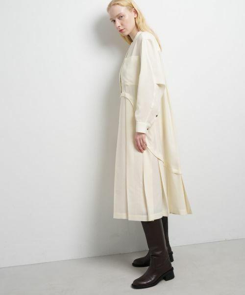 LANVIN en Bleu / ランバン オン ブルー ドレス | プリーツコンビシャツワンピース | 詳細11