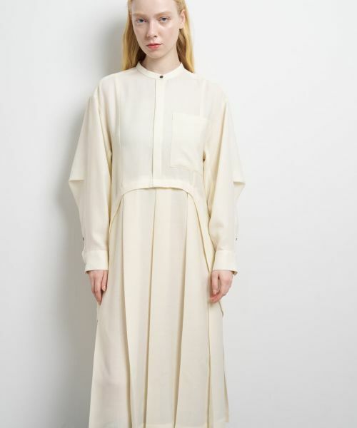 LANVIN en Bleu / ランバン オン ブルー ドレス | プリーツコンビシャツワンピース | 詳細12