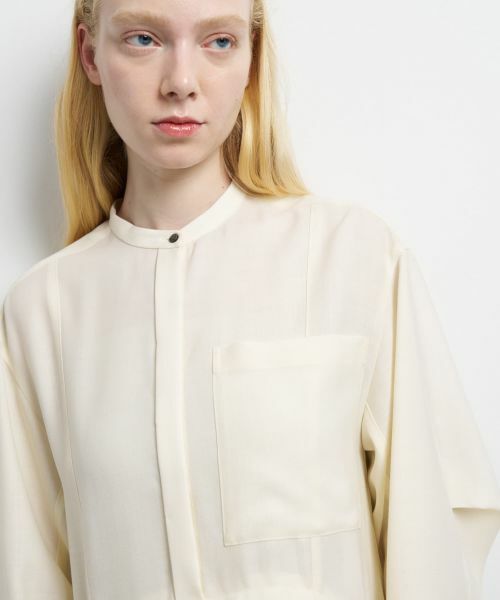 LANVIN en Bleu / ランバン オン ブルー ドレス | プリーツコンビシャツワンピース | 詳細13