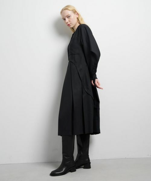 LANVIN en Bleu / ランバン オン ブルー ドレス | プリーツコンビシャツワンピース | 詳細18