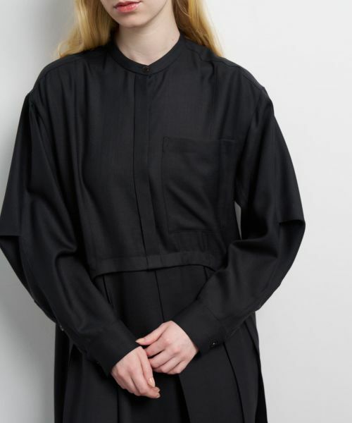 LANVIN en Bleu / ランバン オン ブルー ドレス | プリーツコンビシャツワンピース | 詳細19