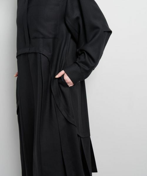 LANVIN en Bleu / ランバン オン ブルー ドレス | プリーツコンビシャツワンピース | 詳細20