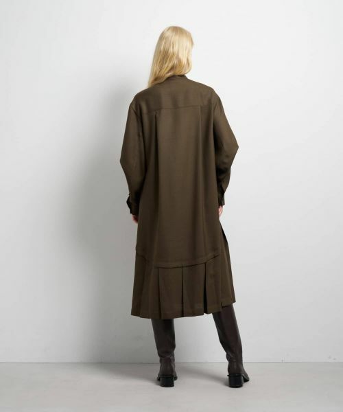 LANVIN en Bleu / ランバン オン ブルー ドレス | プリーツコンビシャツワンピース | 詳細3