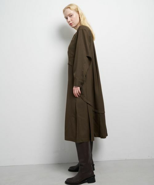 LANVIN en Bleu / ランバン オン ブルー ドレス | プリーツコンビシャツワンピース | 詳細4