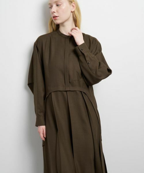 LANVIN en Bleu / ランバン オン ブルー ドレス | プリーツコンビシャツワンピース | 詳細5