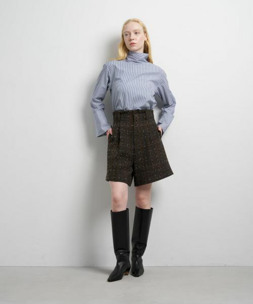 LANVIN en Bleu / ランバン オン ブルー その他パンツ | ツイード／ウールメルトン ショートパンツ | 詳細1