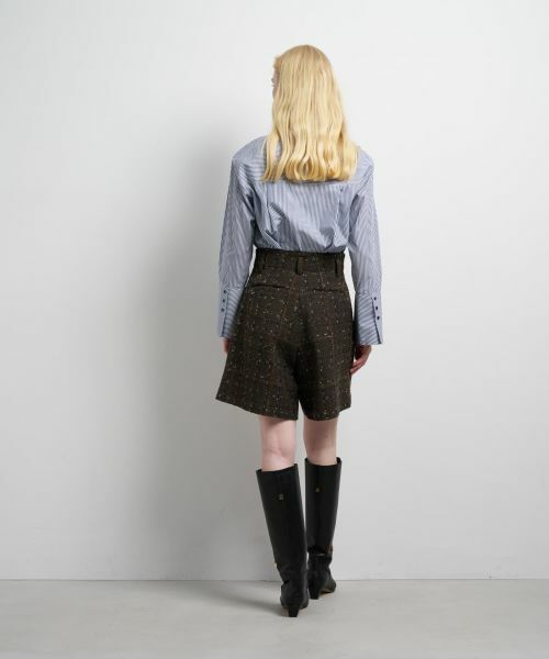 LANVIN en Bleu / ランバン オン ブルー その他パンツ | ツイード／ウールメルトン ショートパンツ | 詳細3