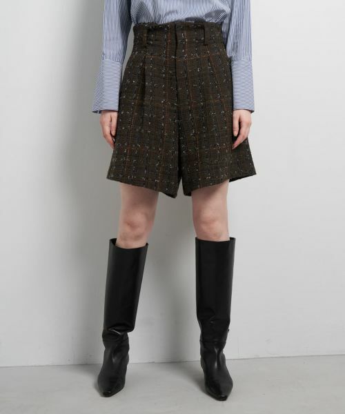 LANVIN en Bleu / ランバン オン ブルー その他パンツ | ツイード／ウールメルトン ショートパンツ | 詳細4