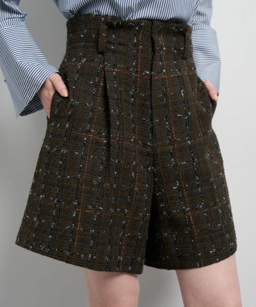 LANVIN en Bleu / ランバン オン ブルー その他パンツ | ツイード／ウールメルトン ショートパンツ | 詳細7