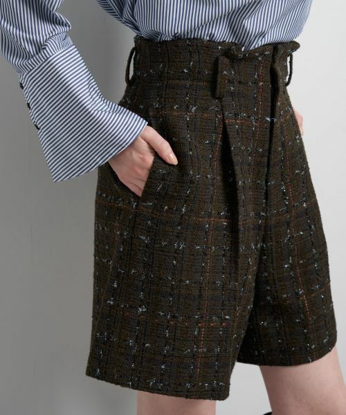 LANVIN en Bleu / ランバン オン ブルー その他パンツ | ツイード／ウールメルトン ショートパンツ | 詳細8