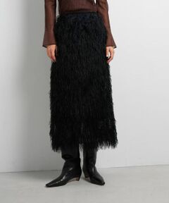 LANVIN en Bleu / ランバン オン ブルー ロング・マキシ丈スカート | フェザージャガードレイヤードスカート