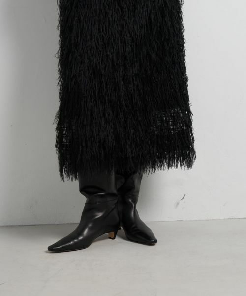 LANVIN en Bleu / ランバン オン ブルー ロング・マキシ丈スカート | フェザージャガードレイヤードスカート | 詳細10