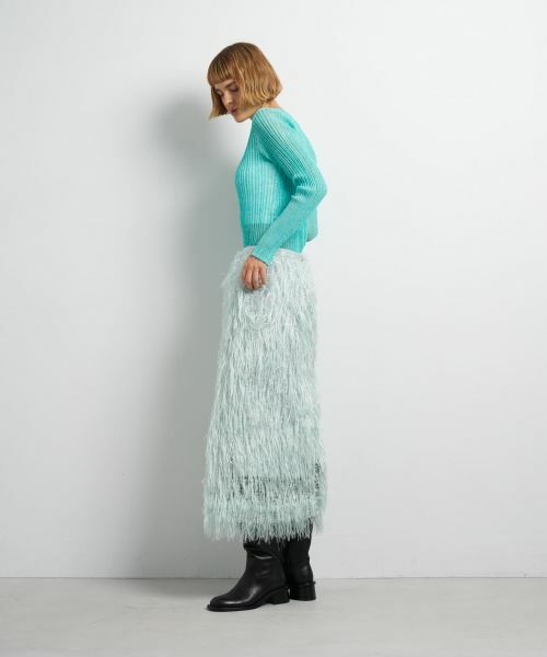 LANVIN en Bleu / ランバン オン ブルー ロング・マキシ丈スカート | フェザージャガードレイヤードスカート | 詳細2