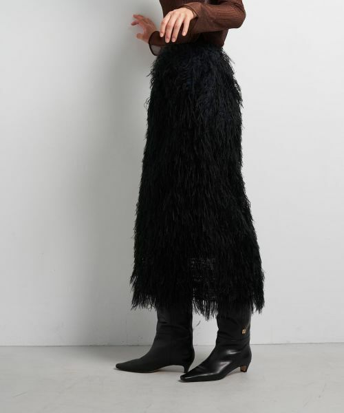 LANVIN en Bleu / ランバン オン ブルー ロング・マキシ丈スカート | フェザージャガードレイヤードスカート | 詳細9