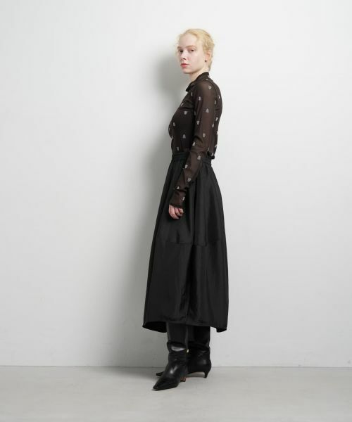 LANVIN en Bleu / ランバン オン ブルー ロング・マキシ丈スカート | アシンメコクーンタフタスカート | 詳細16