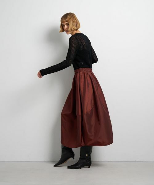 LANVIN en Bleu / ランバン オン ブルー ロング・マキシ丈スカート | アシンメコクーンタフタスカート | 詳細2