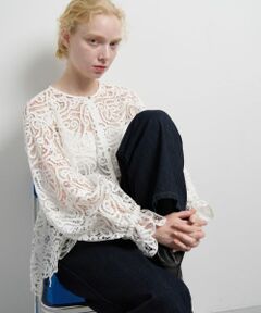 LANVIN en Bleu / ランバン オン ブルー シャツ・ブラウス | ケミカルレースフレアブラウス