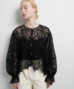 LANVIN en Bleu / ランバン オン ブルー シャツ・ブラウス | ケミカルレースフレアブラウス